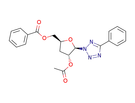 Benzoic acid (2S,4R,5R)-4-acetoxy-5-(5-phenyl-tetrazol-2-yl)-tetrahydro-furan-2-ylmethyl ester