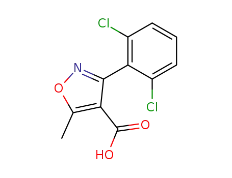 Molecular Structure of 3919-76-4 (3-(2,6-Dichlorophenyl)-5-methylisoxazole-4-carboxylic acid)