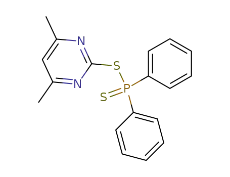 Molecular Structure of 24625-65-8 (Diphenylphosphinodithioic acid 4,6-dimethylpyrimidin-2-yl ester)