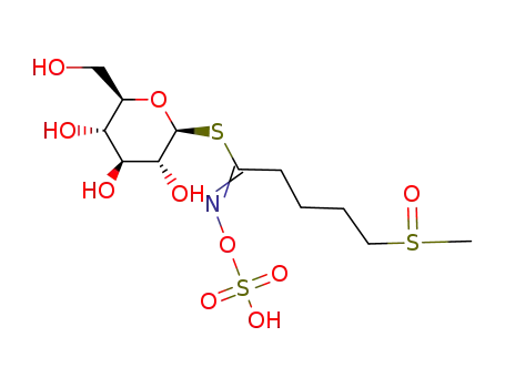 Molecular Structure of 21414-41-5 (b-D-Glucopyranose, 1-thio-,1-[5-(methylsulfinyl)-N-(sulfooxy)pentanimidate])