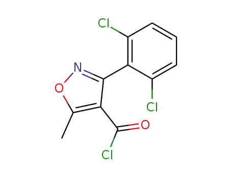 Molecular Structure of 4462-55-9 (3-(2,6-Dichlorophenyl)-5-methylisoxazole-4-carbonyl chloride)