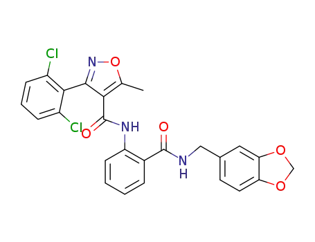 N-(2-{[(1,3-benzodioxol-5-ylmethyl)amino]carbonyl}phenyl)-3-(2,6-dichlorophenyl)-5-methylisoxazole-4-carboxamide