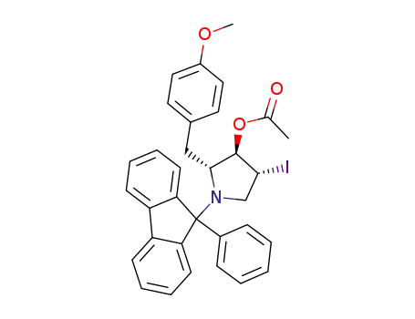 (2R,3R,4R)-N-(9-phenylfluoren-9-yl)-3-acetoxy-4-iodo-2-(p-methoxybenzyl)pyrrolidine