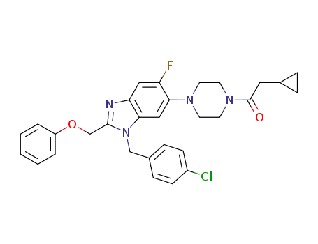 1-{4-[3-(4-chloro-benzyl)-6-fluoro-2-phenoxymethyl-3H-benzoimidazol-5-yl]-piperazin-1-yl}-2-cyclopropyl-ethanone