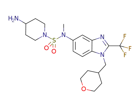 4-amino-N-methyl-N-[1-(tetrahydro-2H-pyran-4-ylmethyl)-2-(trifluoromethyl)-1H-benzimidazol-5-yl]piperidine-1-sulfonamide