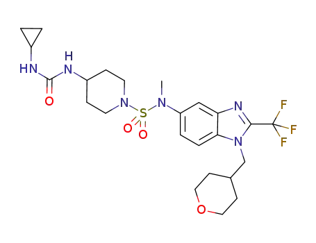 4-{[(cyclopropylamino)carbonyl]amino}-N-methyl-N-[1-(tetrahydro-2H-pyran-4-ylmethyl)-2-(trifluoromethyl)-1H-benzimidazol-5-yl]piperidine-1-sulfonamide