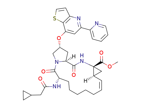methyl (2R,12Z,13aS,14aR,16aS)-6-[(cyclopropylacetyl)amino]-5,16-dioxo-2-[(5-pyridin-2-ylthieno[3,2-b]pyridin-7-yl)oxy]-1,2,3,6,7,8,9,10,11,13a,14,15,16,16a-tetradecahydrocyclopropa[e]pyrrolo[1,2-a][1,4]diazacyclopentadecine-14a(5H)-carboxylate