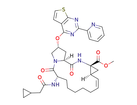 methyl (2R,6S,12Z,13aS,14aR,16aS)-6-[(cyclopropylacetyl)amino]-5,16-dioxo-2-[(2-pyridin-2-ylthieno[2,3-d]pyrimidin-4-yl)oxy]-1,2,3,6,7,8,9,10,11,13a,14,15,16,16a-tetradecahydrocyclopropa[e]pyrrolo[1,2-a][1,4]diazacyclopentadecine-14a(5H)-carboxylate