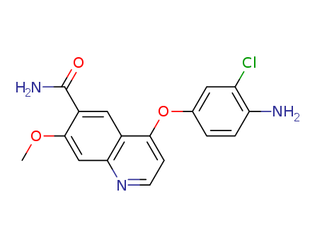 417722-93-1,4-(4-aMino-3-chlorophenoxy)-7-Methoxyquinoline-6-carboxaMide,4-(4-aMino-3-chlorophenoxy)-7-Methoxyquinoline-6-carboxaMide;Lenvatinib Impurity c;4-(4-amino-3-chlorophenoxy)-7-methoxy-6-Quinolinecarboxamide;4-(3-chloro-4-ureidophenoxy)-7-methoxyquinoline-6-carboxylic acid;Lenvatinib impurity