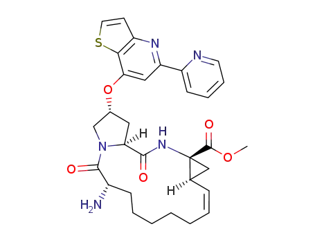 methyl (2R,12Z,13aS,14aR,16aS)-6-amino-5,16-dioxo-2-[(5-pyridin-2-ylthieno[3,2-b]pyridin-7-yl)oxy]-1,2,3,6,7,8,9,10,11,13a,14,15,16,16a-tetradecahydrocyclopropa[e]pyrrolo[1,2-a][1,4]diazacyclopentadecine-14a(5H)-carboxylate