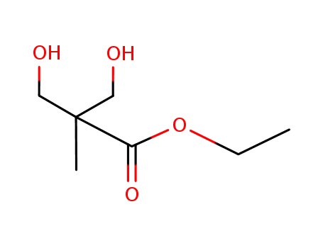 Molecular Structure of 51689-18-0 (Propanoic acid, 3-hydroxy-2-(hydroxymethyl)-2-methyl-, ethyl ester)