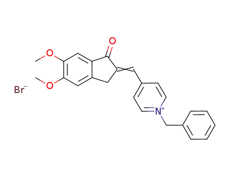 1-benzyl-4-[(5,6-dimethoxy-1-indanone-2-yl)methylene]pyridinium bromide