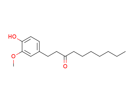 27113-22-0,1-(4-hydroxy-3-methoxyphenyl)decan-5-one,Heptyl4-hydroxy-3-methoxyphenethyl ketone;Paradol;[6]-Gingerone;[6]-Paradol;3-Decanone,1-(4-hydroxy-3-methoxyphenyl)-;