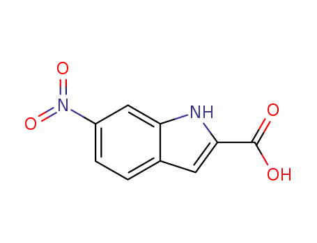 Molecular Structure of 10242-00-9 (6-NITRO-1H-INDOLE-2-CARBOXYLIC ACID)