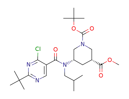 1-tert-butyl 3-methyl (3R,5S)-5-{[(2-tert-butyl-4-chloropyrimidin-5-yl)carbonyl](2-methylpropyl)amino}piperidine-1,3-dicarboxylate