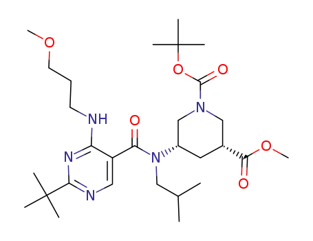 1-tert-butyl 3-methyl (3R,5S)-5-[({2-tert-butyl-4-[(3-methoxypropyl)amino]pyrimidin-5-yl}carbonyl)(2-methylpropyl)amino]piperidine-1,3-dicarboxylate