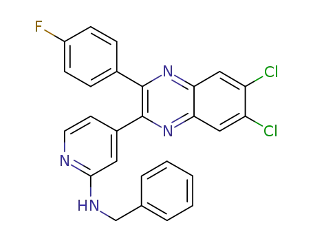 N-benzyl-4-(6,7-dichloro-3-(4-fluorophenyl)quinoxalin-2-yl)pyridin-2-amine