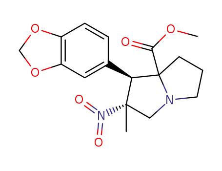 methyl 1-(benzo[d][1,3]dioxol-5-yl)-2-methyl-2-nitrohexahydro-1H-pyrrolizine-7a-carboxylate