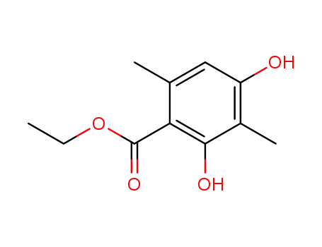 Molecular Structure of 31581-32-5 (ethyl 2,4-dihydroxy-3,6-dimethylbenzoate)