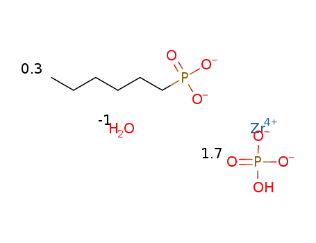 Zr(O3POH)1.7(hexylphosphonate)0.3*(x)H2O