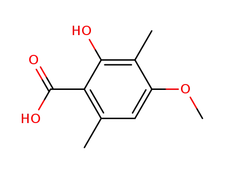 Molecular Structure of 479-26-5 (2-hydroxy-4-methoxy-3,6-dimethylbenzoic acid)
