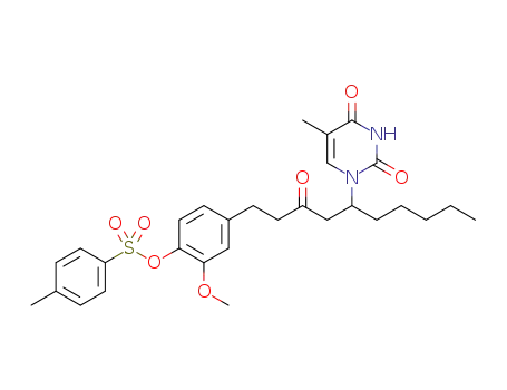 2-methoxy-4-(5-(5-methyl-2,4-dioxo-3,4-dihydropyrimidin-1(2H)-yl)-3-oxodecyl)phenyl 4-methylbenzenesulfonate