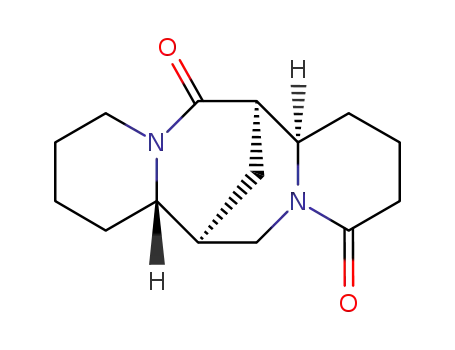 Molecular Structure of 4697-83-0 ((7R,7aα,14aβ)-Dodecahydro-7α,14α-methano-2H,6H-dipyrido[1,2-a:1',2'-e][1,5]diazocine-6,11-dione)