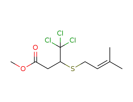 methyl 4,4,4-trichloro-3-(3-methylbut-2-enylthio)butanoate