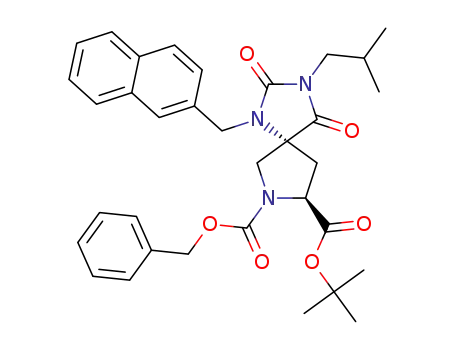7-benzyl 8-(tert-butyl) (5R,8S)-3-isobutyl-1-(naphthalen-2-ylmethyl)-2,4-dioxo-1,3,7-triazaspiro[4.4]nonane-7,8-dicarboxylate