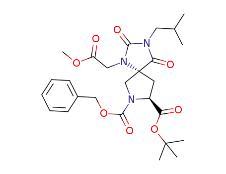 7-benzyl 8-(tert-butyl) (5R,8S)-3-isobutyl-1-(2-methoxy-2-oxoethyl)-2,4-dioxo-1,3,7-triazaspiro[4.4]nonane-7,8-dicarboxylate