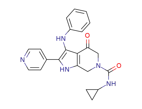 N-cyclopropyl-4-oxo-3-(phenylamino)-2-(pyridin-4-yl)-1,4,5,7-tetrahydro-6H-pyrrolo[2,3-c]pyridine-6-carboxamide
