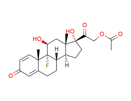 338-98-7,21-Acetoxy-9-fluoro-11b,17-dihydroxypregna-1,4-diene-3,20-dione,Pregna-1,4-diene-3,20-dione,9-fluoro-11b,17,21-trihydroxy-, 21-acetate(6CI,7CI,8CI);21-Acetoxy-9-fluoro-11b,17-dihydroxypregna-1,4-diene-3,20-dione;9-Fluoro-11b,17,21-trihydroxypregna-1,4-diene-3,20-dione21-acetate;9-Fluoroprednisolone 21-acetate;9-Fluoroprednisolone acetate;9a-Fluoro-11b,17a,21-trihydroxypregna-1,4-diene-3,20-dione 21-acetate;9a-Fluoroprednisolone 21-acetate;9a-Fluoroprednisolone acetate;Predef;Predef R 2X;