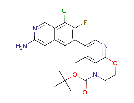 tert-butyl 7-(3-amino-8-chloro-7-fluoro-6-isoquinolyl)-8-methyl-2,3- dihydropyrido[2,3-b][1,4]oxazine-1-carboxylate