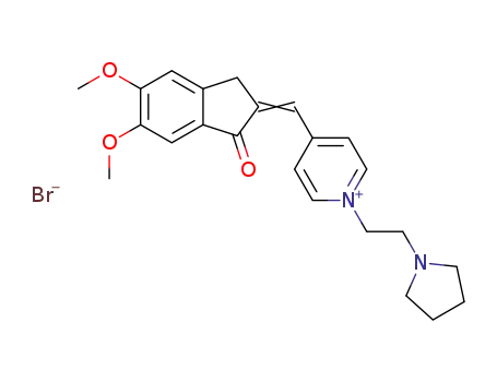 1-[2-(pyrrolidin-1-yl)ethyl]-4-[(5,6-dimethoxy-1-indanone-2-ylidene)methyl]pyridinium bromide