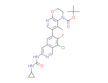 tert-butyl 7-[8-chloro-3-(cyclopropylcarbamoylamino)-7-fluoro-6-isoquinolyl]-8-methyl-2,3-dihydropyrido[2,3-b][1,4]oxazine-1-carboxylate