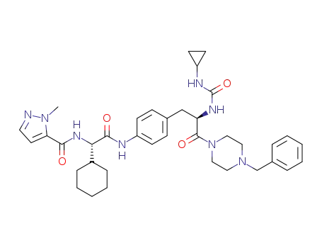 N-((S)-2-((4-((R)-3-(4-benzylpiperazin-1-yl)-2-(3-cyclopropylureido)-3-oxopropyl)phenyl)amino)-1-cyclohexyl-2-oxoethyl)-1-methyl-1H-pyrazole-5-carboxamide