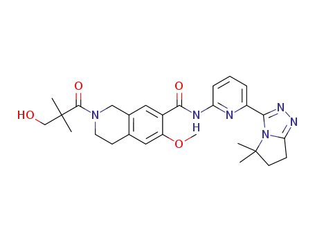 N-(6-(5,5-dimethyl-6,7-dihydro-5H-pyrrolo[2,1-c][1,2,4]triazol-3-yl)pyridin-2-yl)-2-(3-hydroxy-2,2-dimethylpropanoyl)-6-methoxy-1,2,3,4- tetrahydroisoquinoline-7-carboxamide