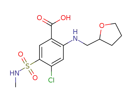 4-chloro-5-(N-methylsulfamoyl)-2-(tetrahydrofuran-2-yl)methylaminobenzoic acid