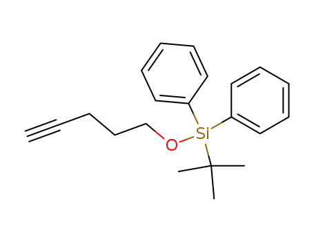 Molecular Structure of 91266-03-4 (Silane, (1,1-dimethylethyl)(4-pentynyloxy)diphenyl-)