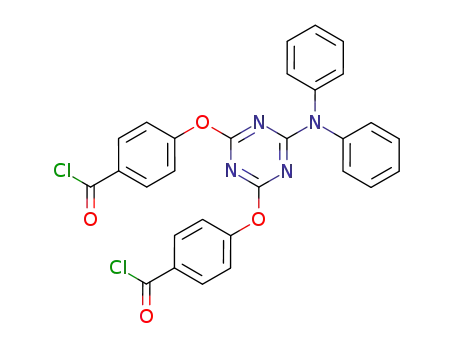 Molecular Structure of 62500-77-0 (Benzoyl chloride,
4,4'-[[6-(diphenylamino)-1,3,5-triazine-2,4-diyl]bis(oxy)]bis-)