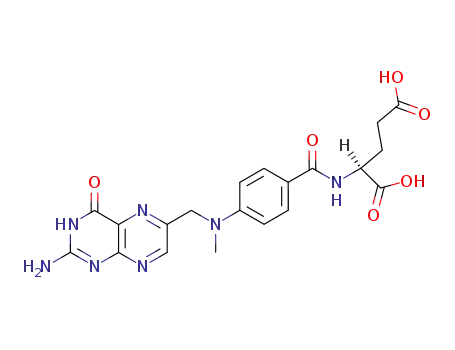 Molecular Structure of 2410-93-7 (L-Glutamic acid, N-[4-[[ (2-amino-1, 4-dihydro-4-oxo-6-pteridinyl)meth yl]methylamino]benzoyl]-)