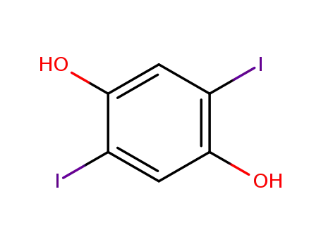 Molecular Structure of 13064-64-7 (1,4-DIHYDROXY-2,5-DIIODOBENZENE)
