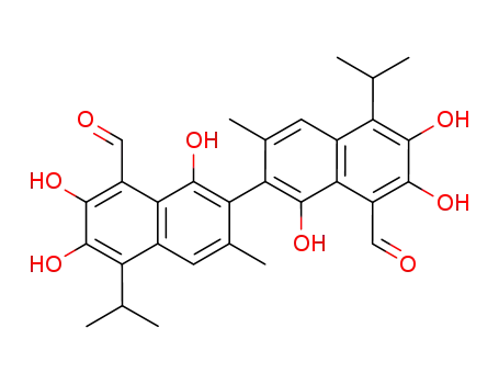 (S)-(+)-1,1',6,6',7,7'-hexahydroxy-5,5'-diisopropyl-3,3'-dimethyl-2,2'-binaphthyl-8,8'-dicarbaldehyde