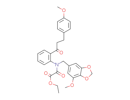 N-(7-methoxy-benzo[1,3]dioxol-5-ylmethyl)-N-{2-[3-(4-methoxy-phenyl)-propionyl]-phenyl}-oxalamic acid ethyl ester