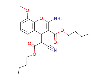2-amino-4-(butoxycarbonyl-cyano-methyl)-8-methoxy-4H-chromene-3-carboxylic acid butyl ester