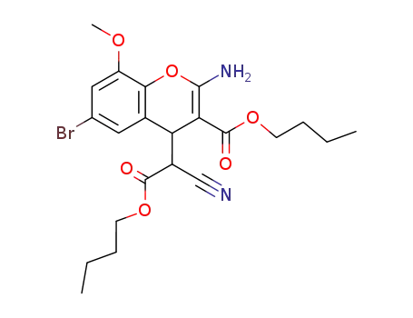2-amino-6-bromo-4-(butoxycarbonyl-cyano-methyl)-8-methoxy-4H-chromene-3-carboxylic acid butyl ester