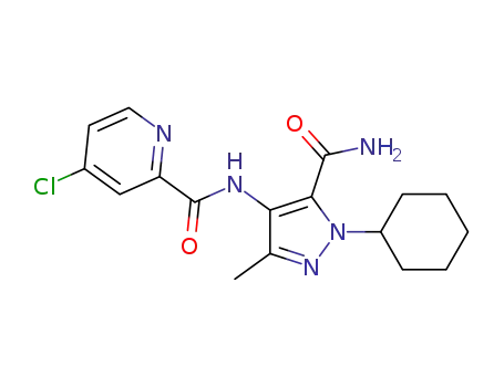 N-[5-(aminocarbonyl)-1-cyclohexyl-3-methyl-1H-pyrazol-4-yl]-4-chloro-2-pyridinecarboxamide