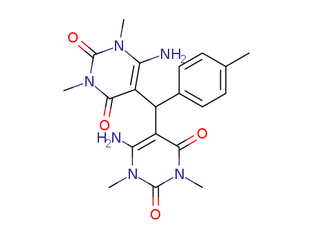 Molecular Structure of 73038-86-5 (2,4(1H,3H)-Pyrimidinedione,
5,5'-[(4-methylphenyl)methylene]bis[6-amino-1,3-dimethyl-)