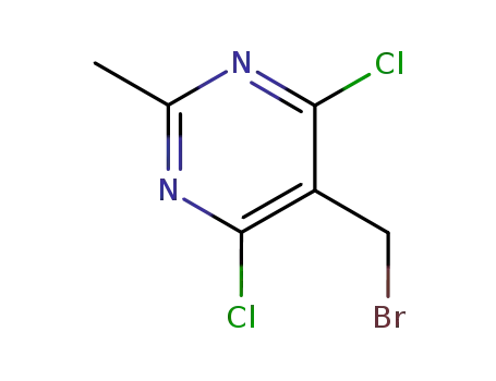Molecular Structure of 1780-34-3 (Pyrimidine, 5-(bromomethyl)-4,6-dichloro-2-methyl-)