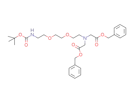 Molecular Structure of 875057-36-6 (5,8-Dioxa-2,11-diazatridecanedioic acid,
11-[2-oxo-2-(phenylmethoxy)ethyl]-, 1-(1,1-dimethylethyl)
13-(phenylmethyl) ester)
